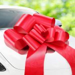 30" Giant Red Car Bow by Zoe Deco – Waterproof Large Ribbon Bow with Suction Cups for Gifts, Cars, Trucks & Holiday Decor